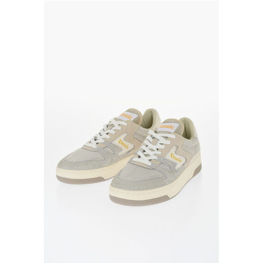 Etonic Leather Two-Tone Low-Tone Low-Top Sneakers with Fabric Detai