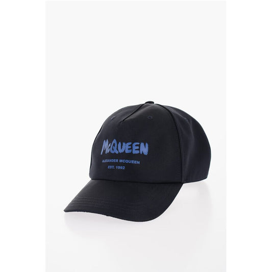 Alexander McQueen Solid Color Cap with Printed Logo