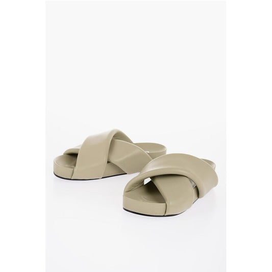Jil Sander Criss Cross Designed Leather Sandals