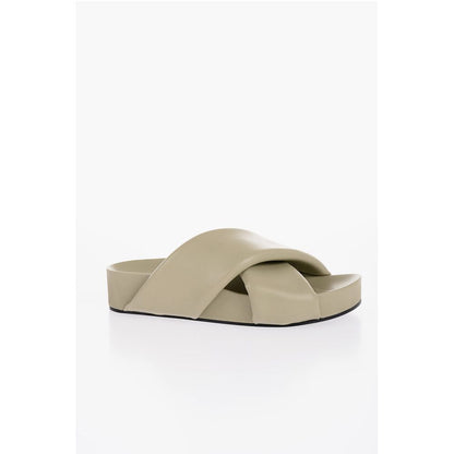 Jil Sander Criss Cross Designed Leather Sandals