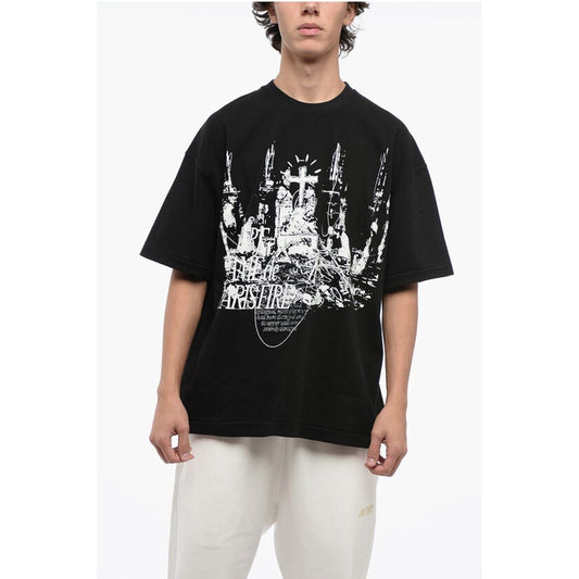 1989 Studio Cotton NOTRE DAM Crew-Neck T-shirt with Contrast Print