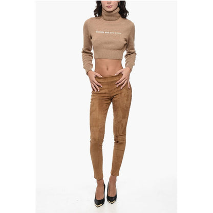 Palm Angels Embroidered Cropped SUNSET Turtle Neck Sweater