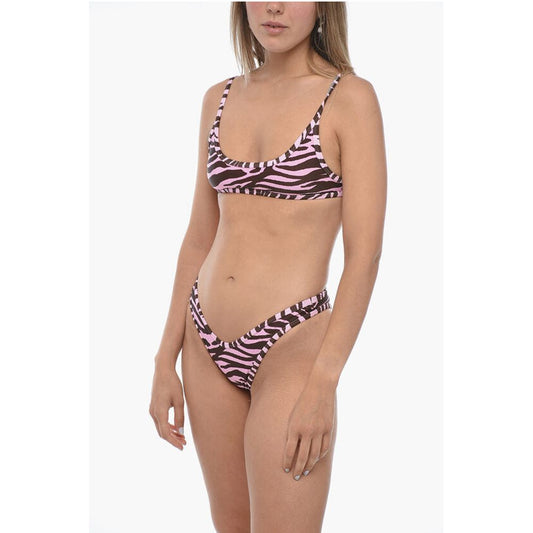 The Attico Animal Patterned Stretch Fabric Bikini
