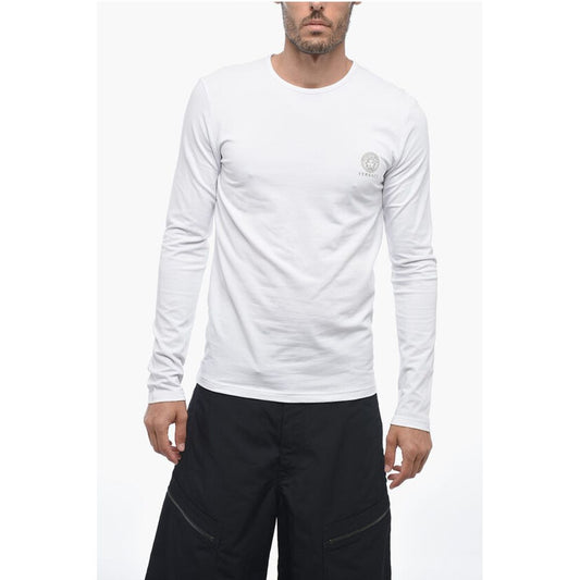 Versace Set 2 Long Sleeved T-shirt with Golden-Effect Logo