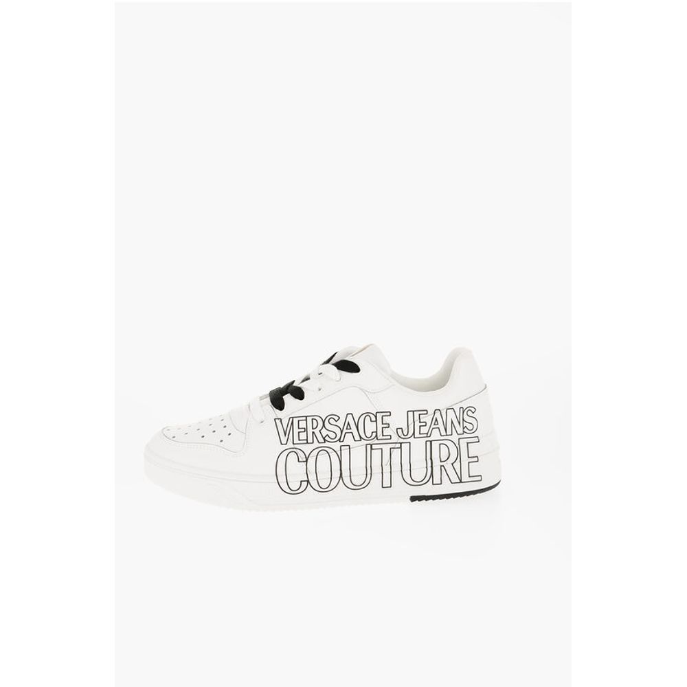 Versace JEANS COUTURE Leather STARLIGHT Low Top Sneakers with Printe