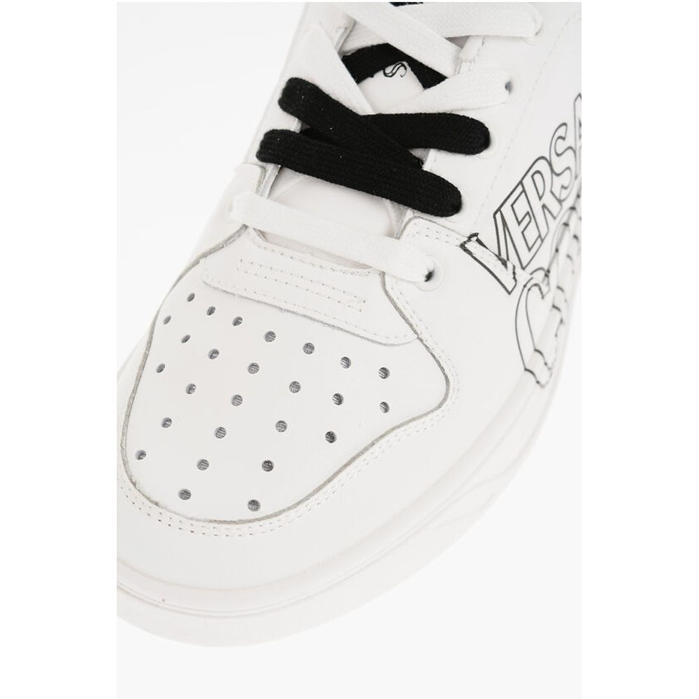 Versace JEANS COUTURE Leather STARLIGHT Low Top Sneakers with Printe