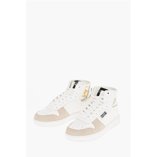 Versace JEANS COUTURE Leather and Fabric MEYSSA High-Top Sneakers wi