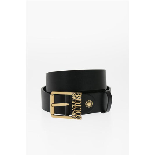 Versace JEANS COUTURE Leather Belt with Golden Buckle 40mm