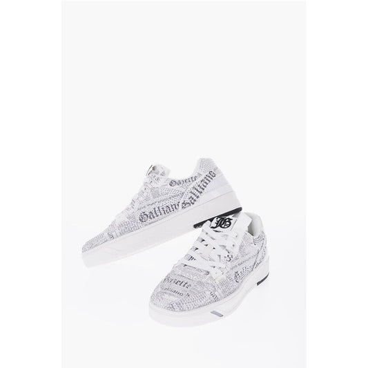 John Galliano Fabric GAZETTE Sneakers with Rhinestone Embellishment