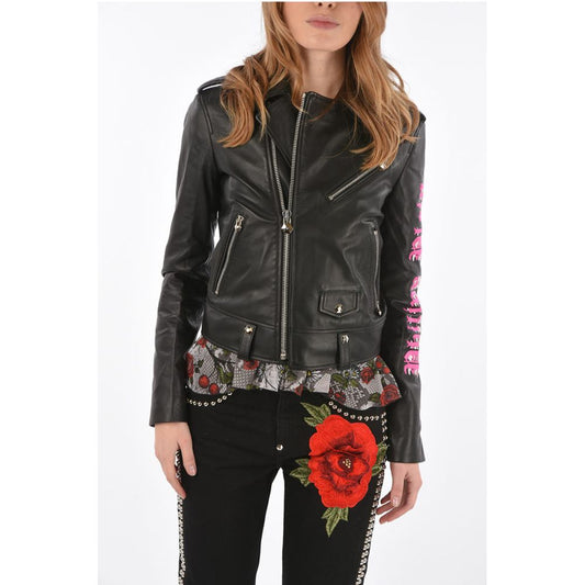 Philipp Plein COUTURE leather ANGEL biker jacket