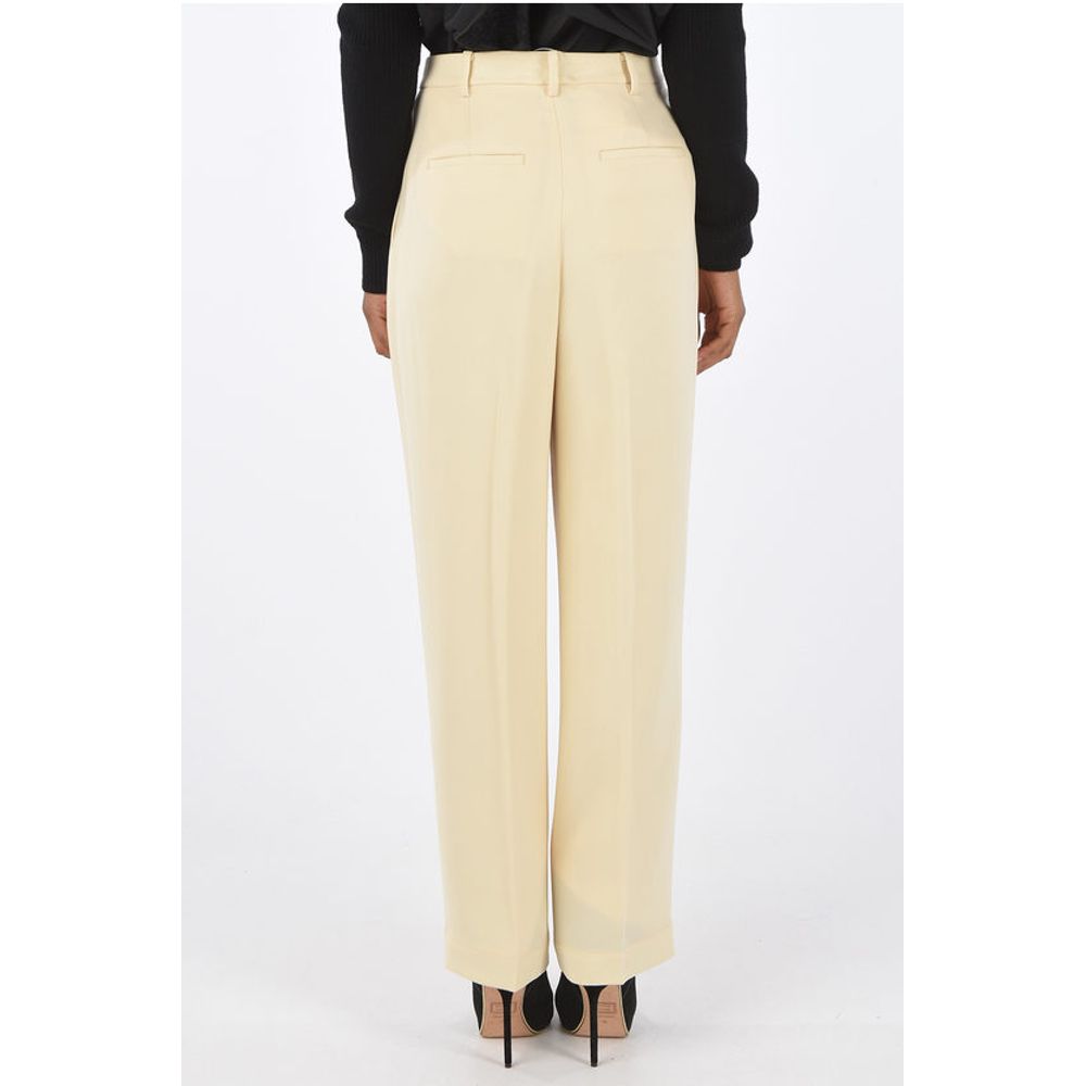 Tory Burch High-waisted Flared Pants in Crepe Effect with Double-pleat