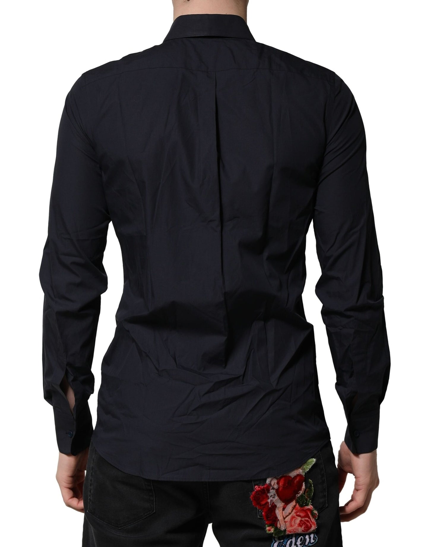 Dolce & Gabbana Dark Blue MARTINI Cotton Dress Formal Shirt