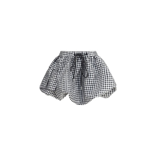 Ganni Vichy pattern balloon Miniskirt