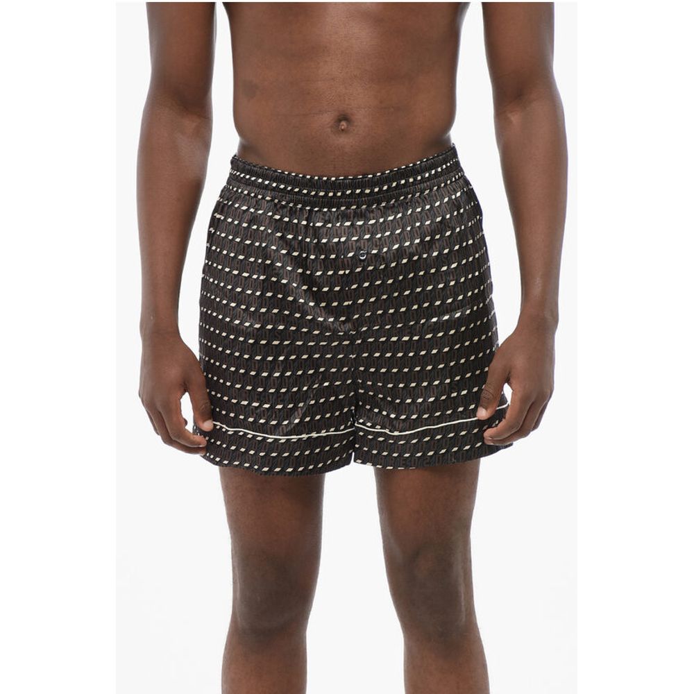 Dsquared² Monogram Silk Blend Pijama Shorts
