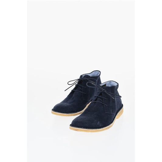 Corneliani ID Solid Color Suede Desert Boots with Crepe Sole