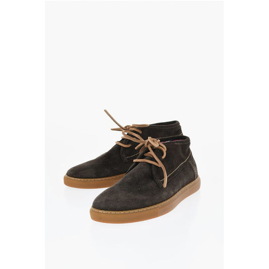 Corneliani ID Suede Desert Boots with Checked Inner