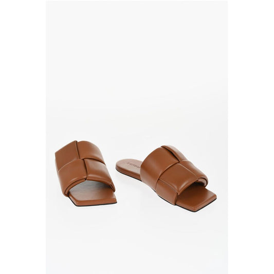 Bottega Veneta Solid Color Braided Leather Sandals