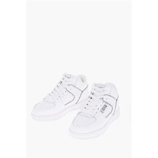 Versace JEANS COUTURE Leather MEYSSA Sneakers with Printed Contrasti
