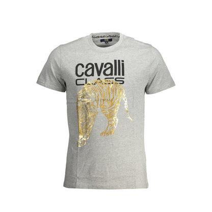 Cavalli Class Brown Cotton Men T-Shirt