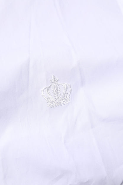 Dolce & Gabbana White Cotton Long Sleeves GOLD Formal Shirt