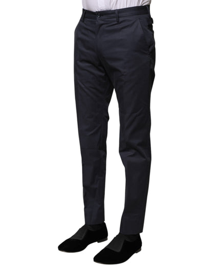 Dolce & Gabbana Dark Blue Cotton Formal Pants