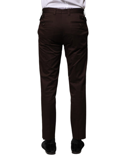 Dolce & Gabbana Brown Cotton Formal Dress Pants