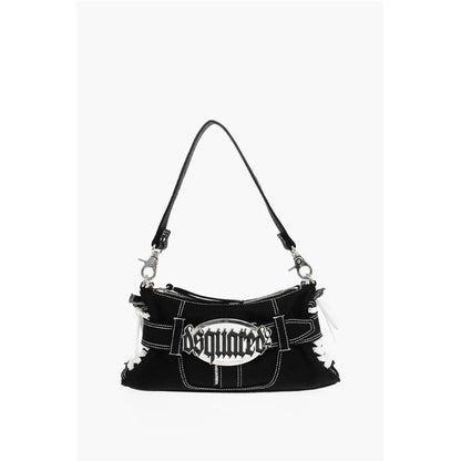 Dsquared² Canvas Hobo Bag with Logoed Buckle