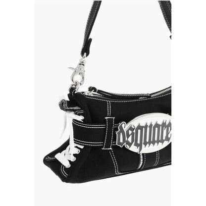 Dsquared² Canvas Hobo Bag with Logoed Buckle