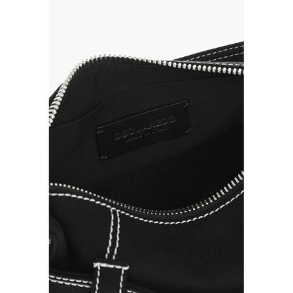 Dsquared² Canvas Hobo Bag with Logoed Buckle