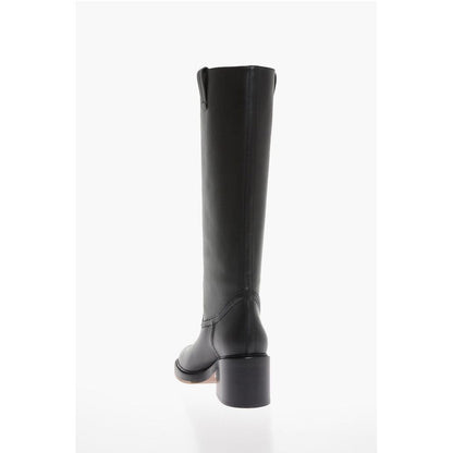Chloé Leather High Boots with Embossed Stitches