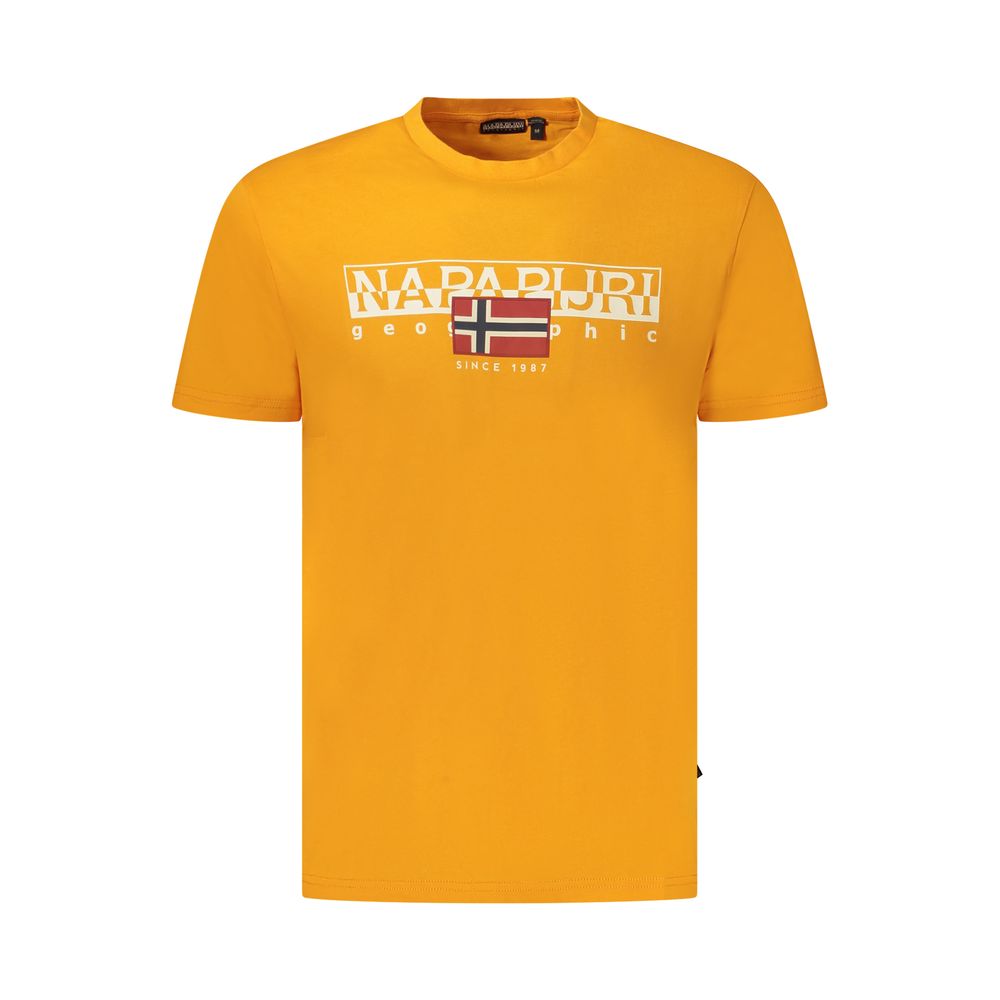 Napapijri Orange Organic Cotton Men T-Shirt