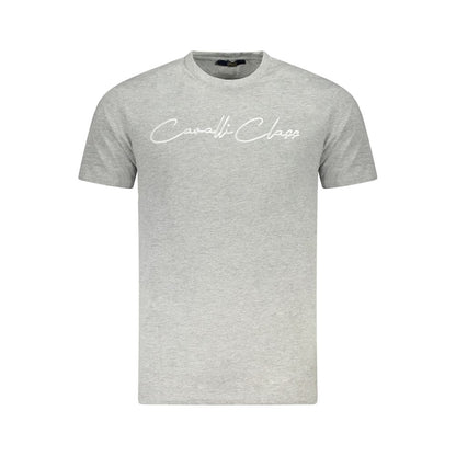 Cavalli Class Gray Cotton Men T-Shirt