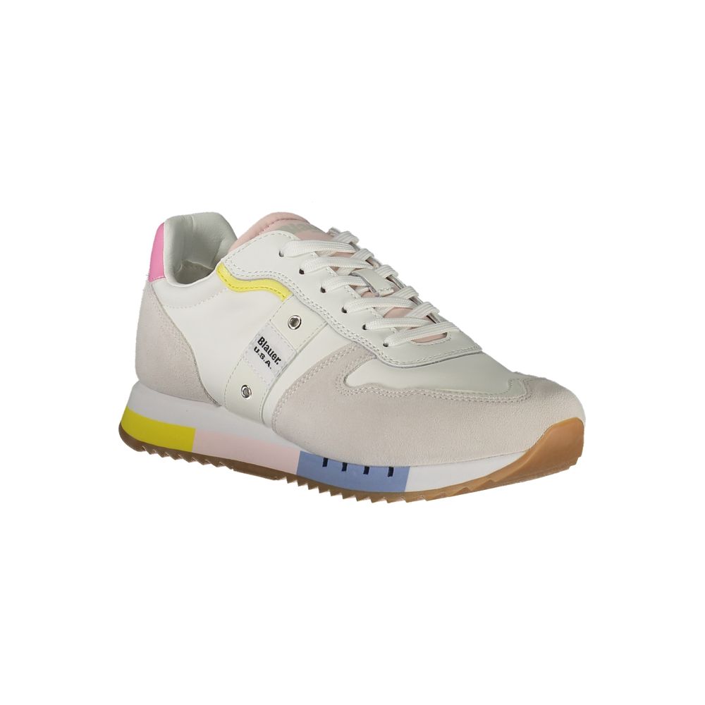 Blauer White Leather Women Sneaker