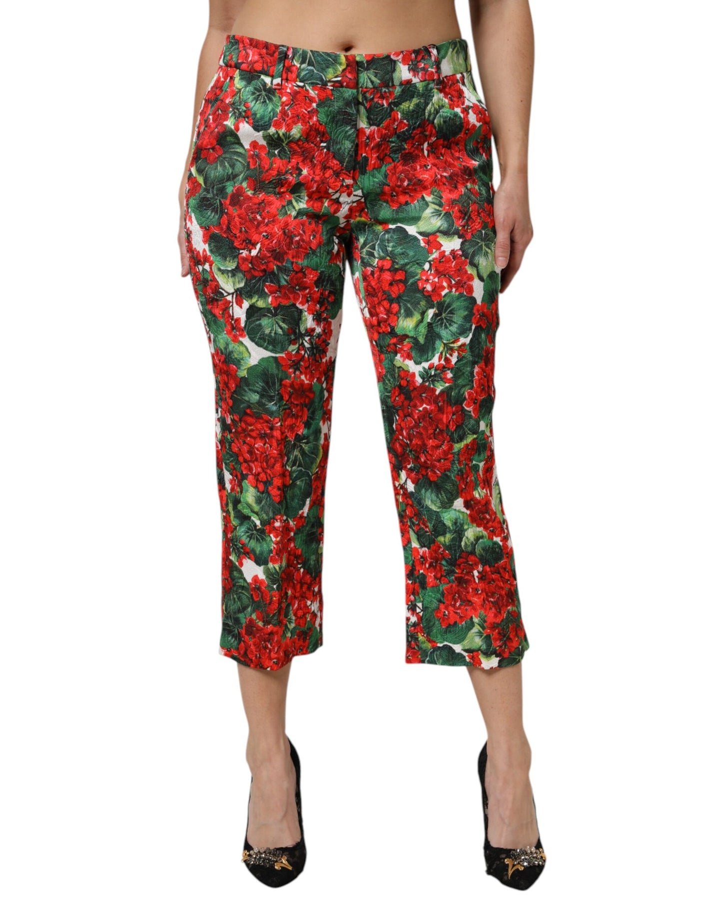 Dolce &amp; Gabbana Cropped Pants mit mehrfarbigem Blumenmuster