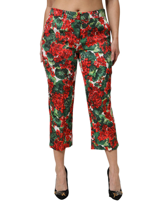 Dolce &amp; Gabbana Cropped Pants mit mehrfarbigem Blumenmuster