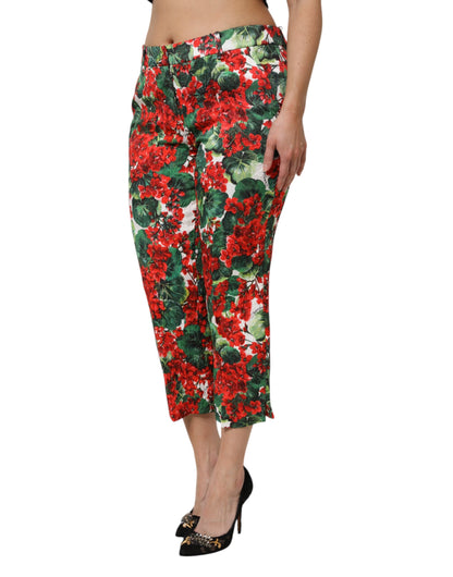 Dolce &amp; Gabbana Cropped Pants mit mehrfarbigem Blumenmuster