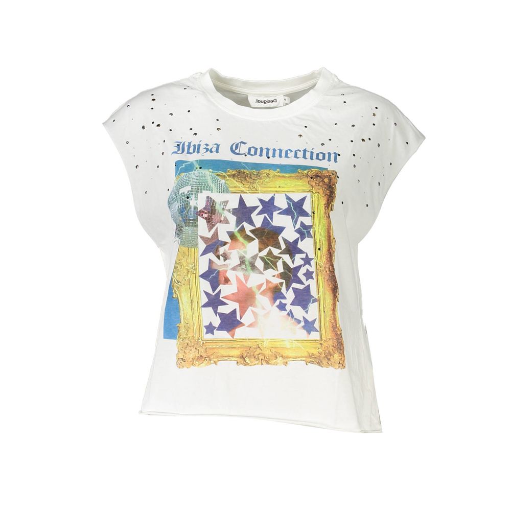 Desigual White Cotton Women TShirt