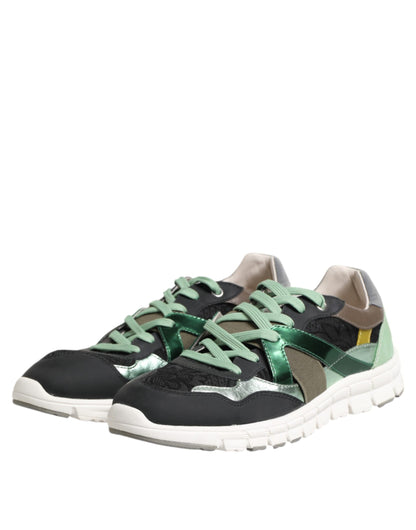 Dolce & Gabbana Multicolor Lace Up Low Top Sneakers Shoes