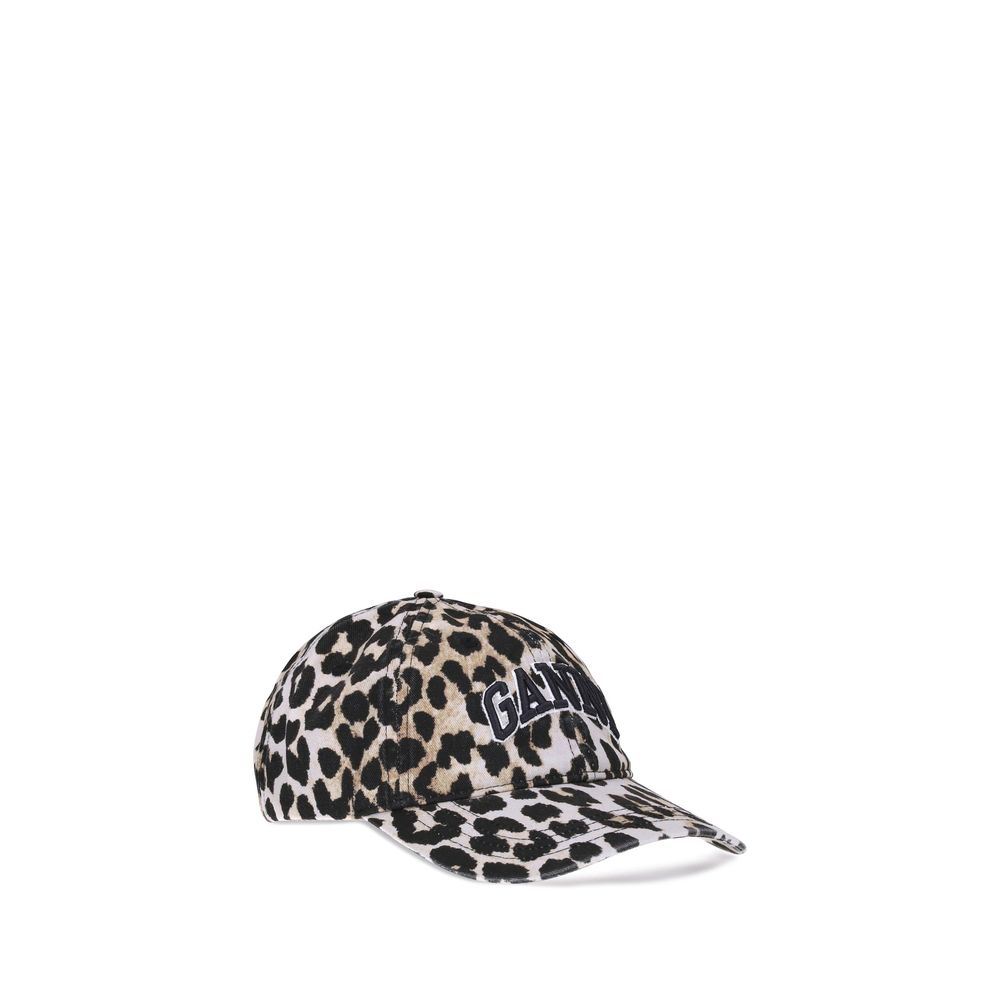 Ganni Leopard Baseball Hat