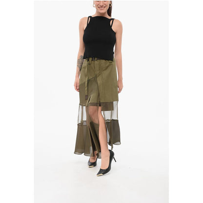 Sacai Asymmetric Skirt with Sheer Detail