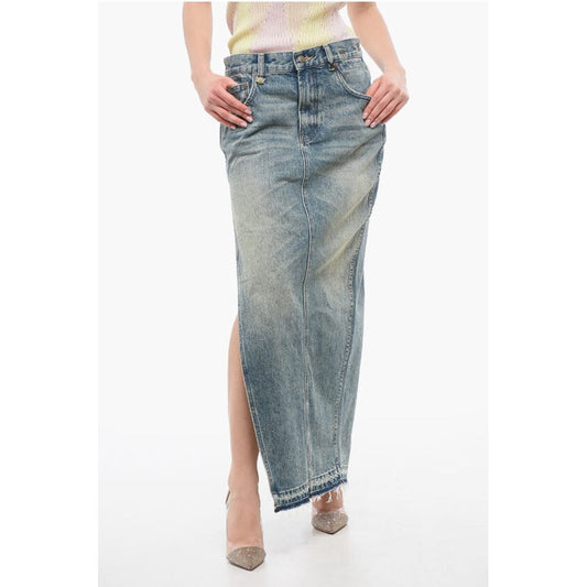 R13 Denim Skirt with Side Slit