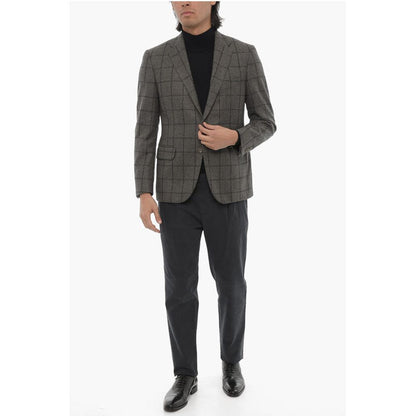 Corneliani CC COLLECTION Windowpane Check Wool Blend Blazer