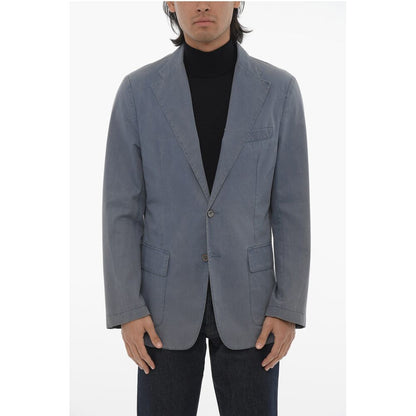 Corneliani ID Half-lined Cotton Blazer with Patch Pockets