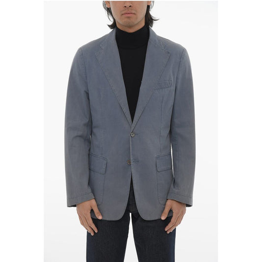 Corneliani ID Half-lined Cotton Blazer with Patch Pockets
