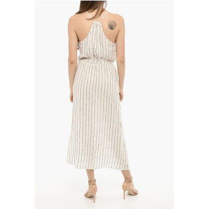 Woolrich Awning Striped Linen Maxi Dress with Belt