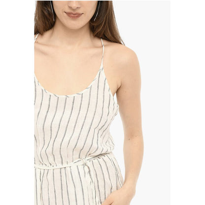 Woolrich Awning Striped Linen Maxi Dress with Belt