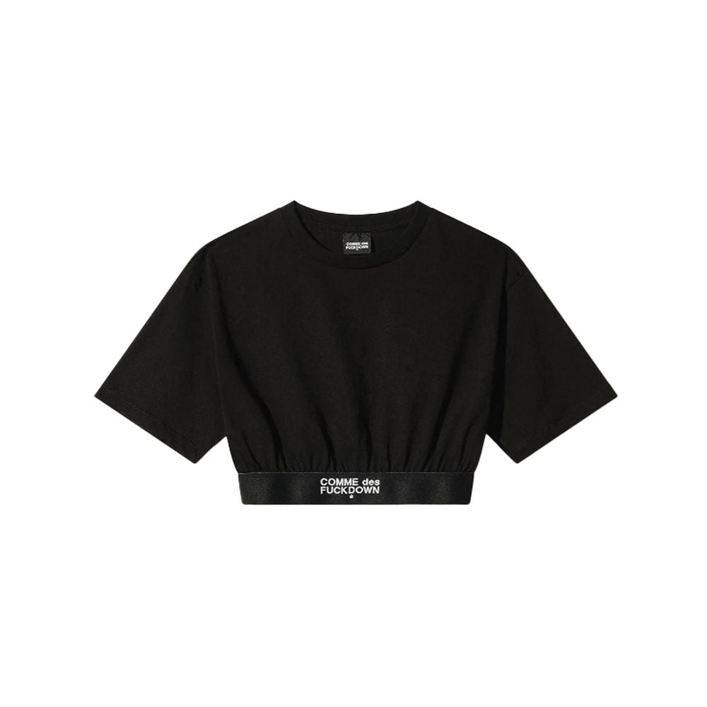 Comme Des Fuckdown Black Cotton Tops & T-Shirt