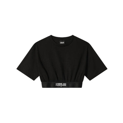 Comme Des Fuckdown Black Cotton Tops & T-Shirt