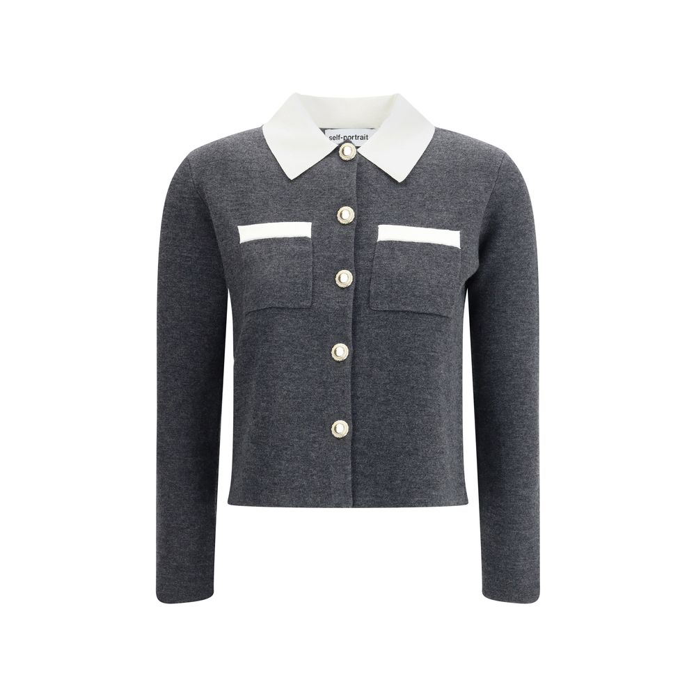 Self-Portrait Contrast collar Cardigan