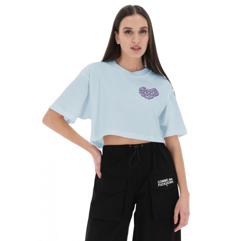 Comme Des Fuckdown Blue Cotton Tops & T-Shirt